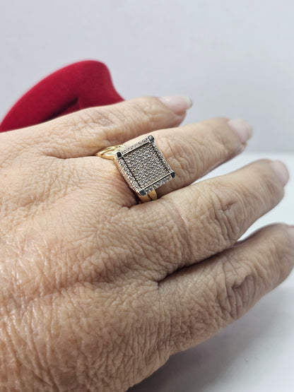 14K Gold Square Princess Ring - Anillo 14k Oro solido