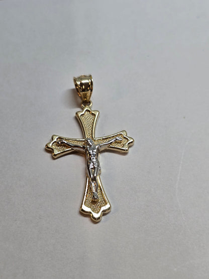 14K Gold Cross Pendant - Cruz Religiosa Oro 14K