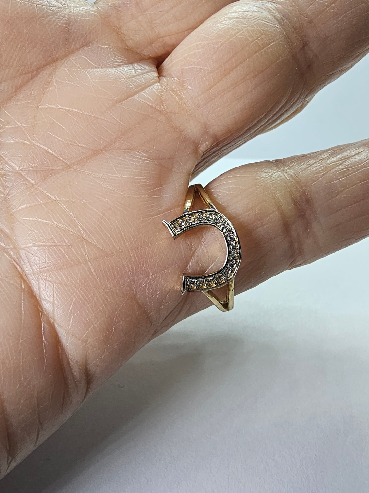 Anillo herradura 14k