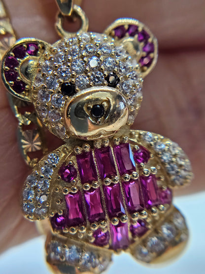 Set cadena y dige Oso 14k