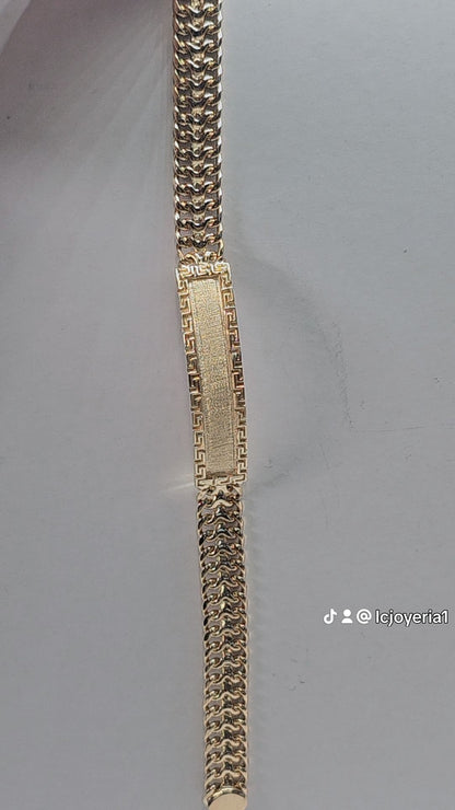14K Gold ID Bracelet - Brazalete de 14K Oro Solido