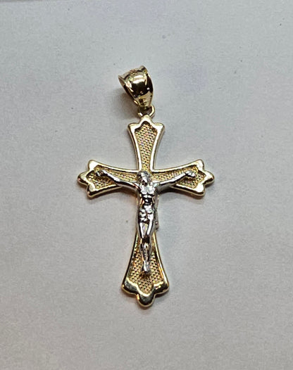 14K Gold Cross Pendant - Cruz Religiosa Oro 14K