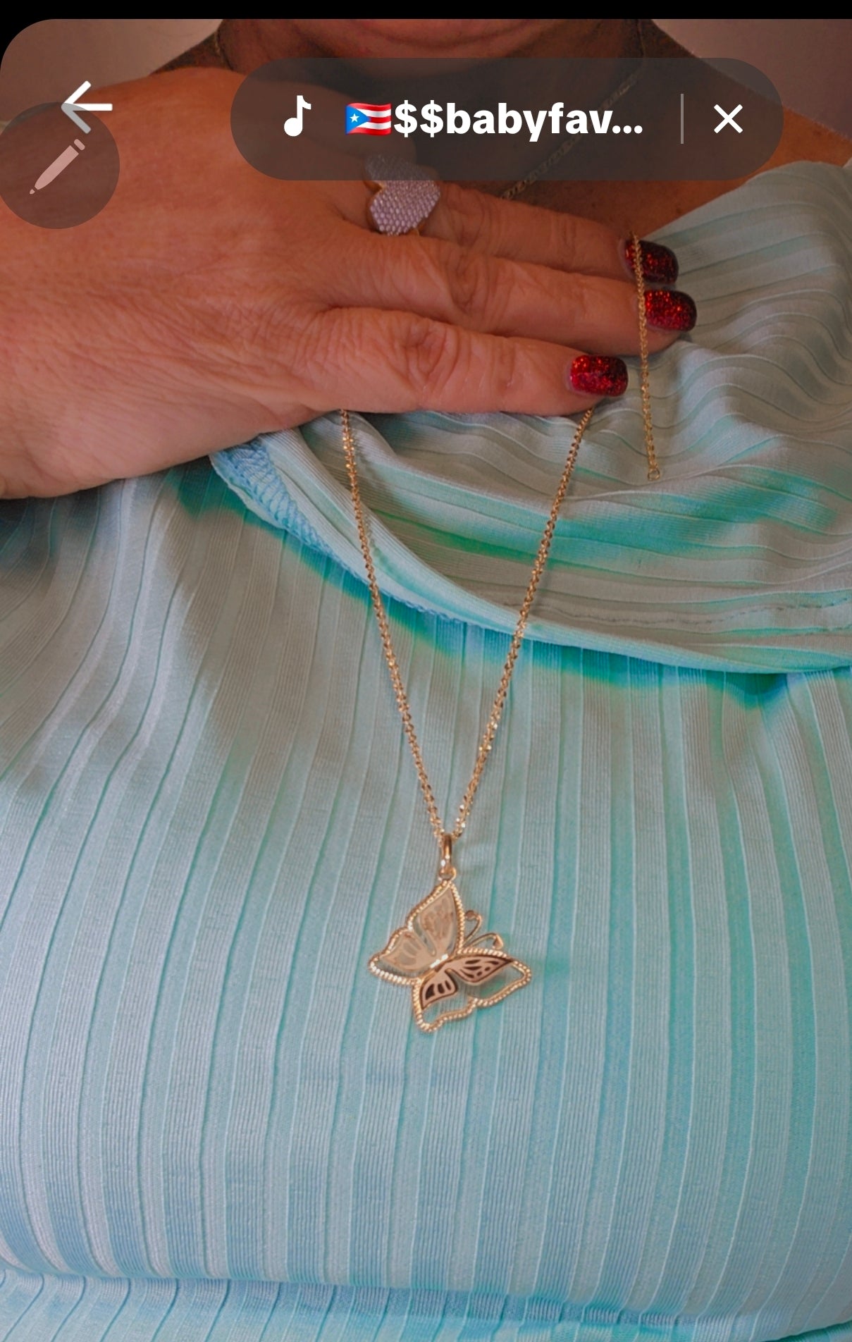 Set Dige Mariposa y cadena 14k