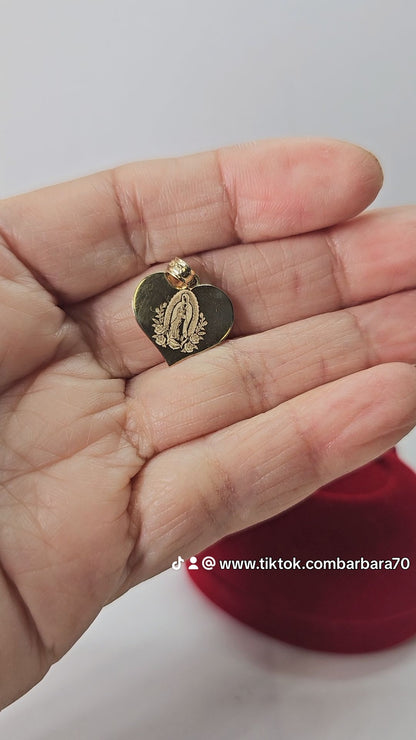 Dige 14k corazón Virgen de Guadalupe