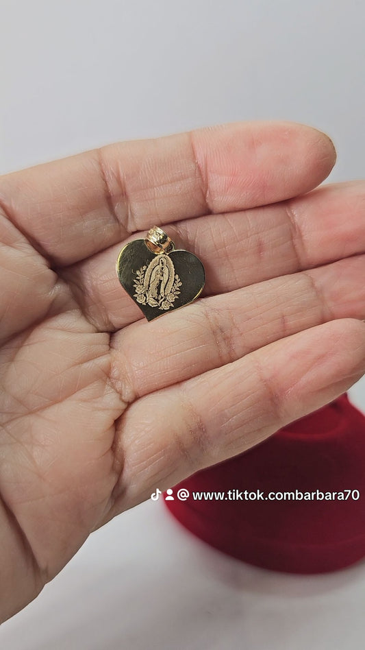 Dige 14k corazón Virgen de Guadalupe