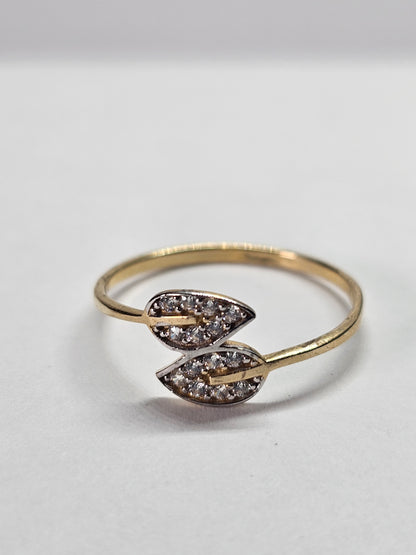 14K Gold Leaves Ring - Anillo con hojas 14k