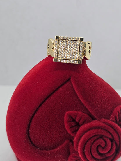 14K Gold Square Princess Ring - Anillo Princesa Cuadrado 14k Oro solido
