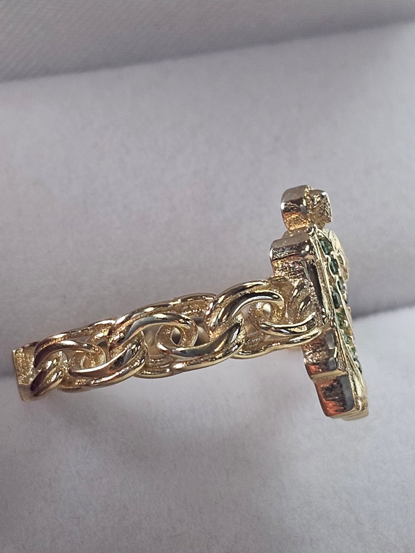 14K Gold St Jude Chino Link Ring - Anillo San Judas Oro 14k Tejido Chino #7