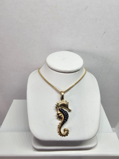 Set Dige de Caballo de Mar y Cadena 14k