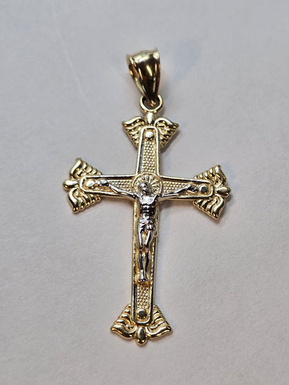 14K Gold Cross Pendant - Cruz Religiosa Oro 14K