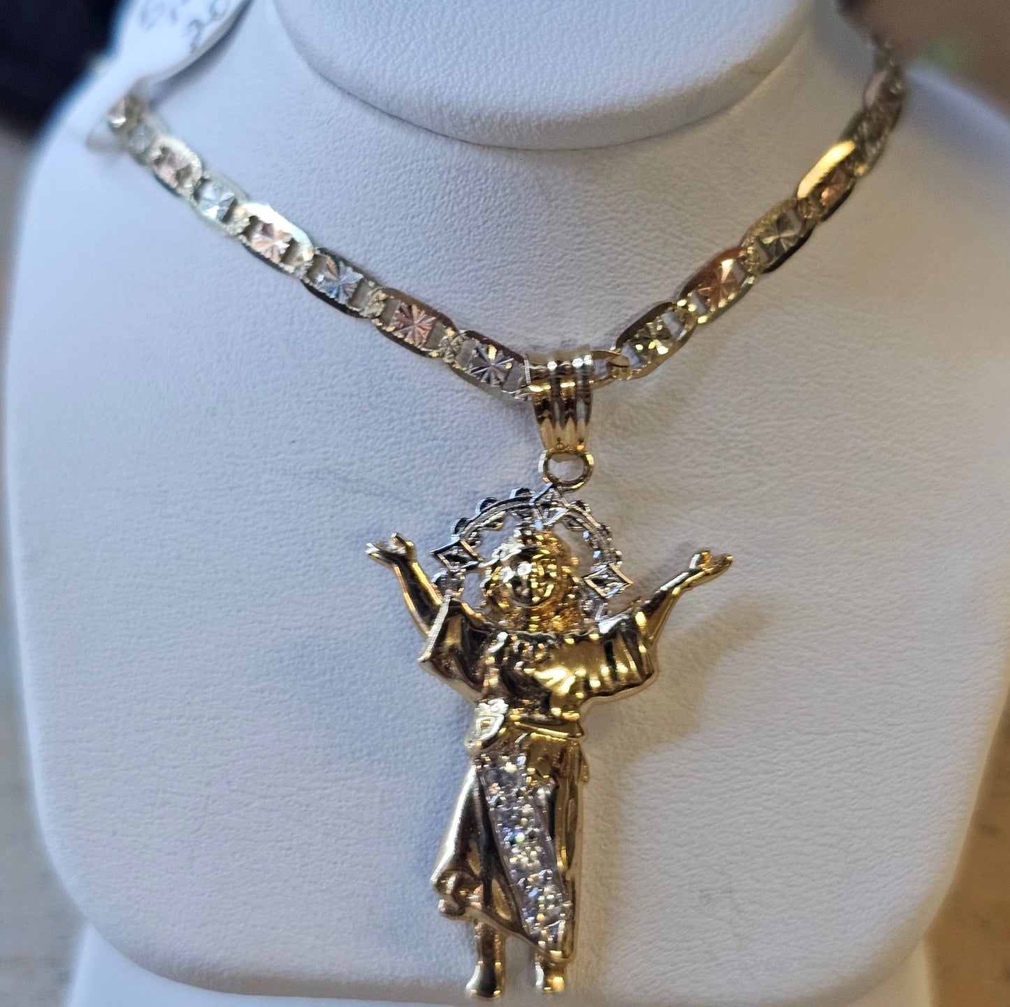 Dige niño Divino y cadena 14k oro