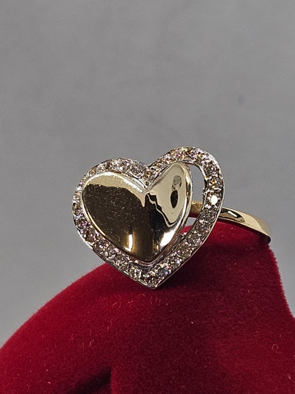 14K Gold Heart Ring - Anillo 14k De corazón