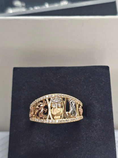 14K Gold Good Luck Charms Ring - Anillo de la suerte 14k