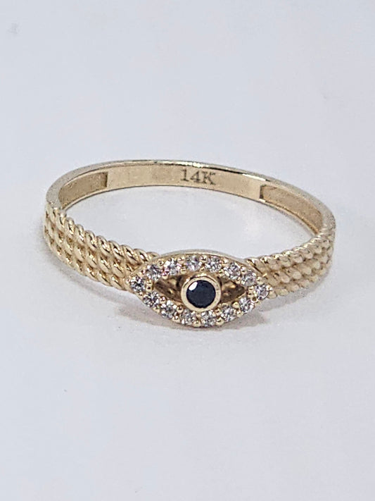 Anillo ojo turco de 14k