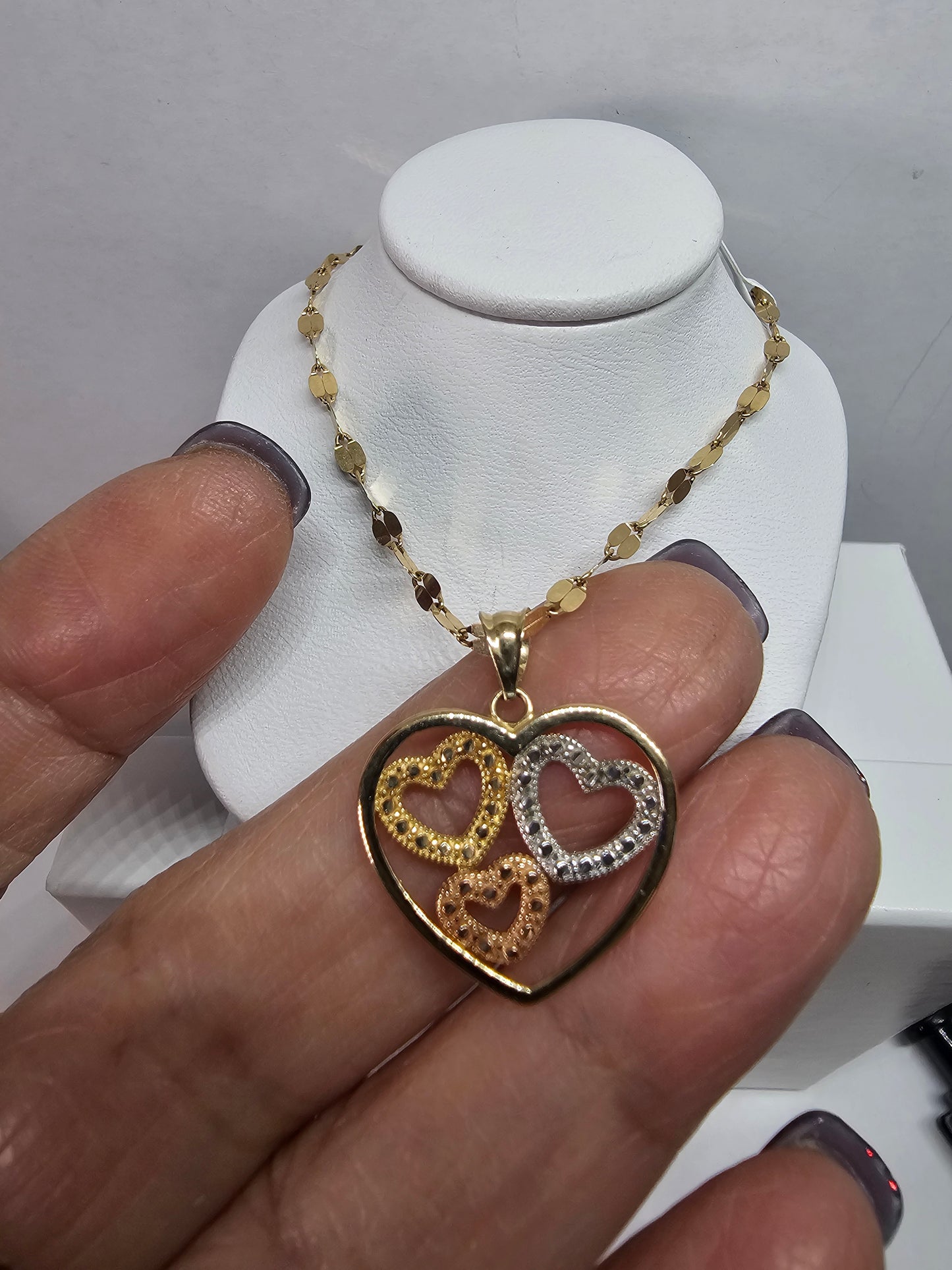 Set cadena Dige corazon 14k oro