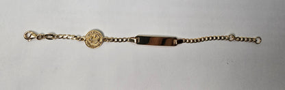 14K Gold Saint Benedict Bracelet for Child - Brazalete para Niño 14k Oro