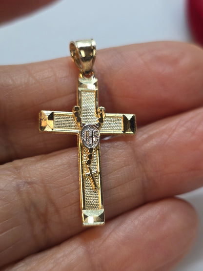 Dije Cruz Oro 14K con Rosario Integrado