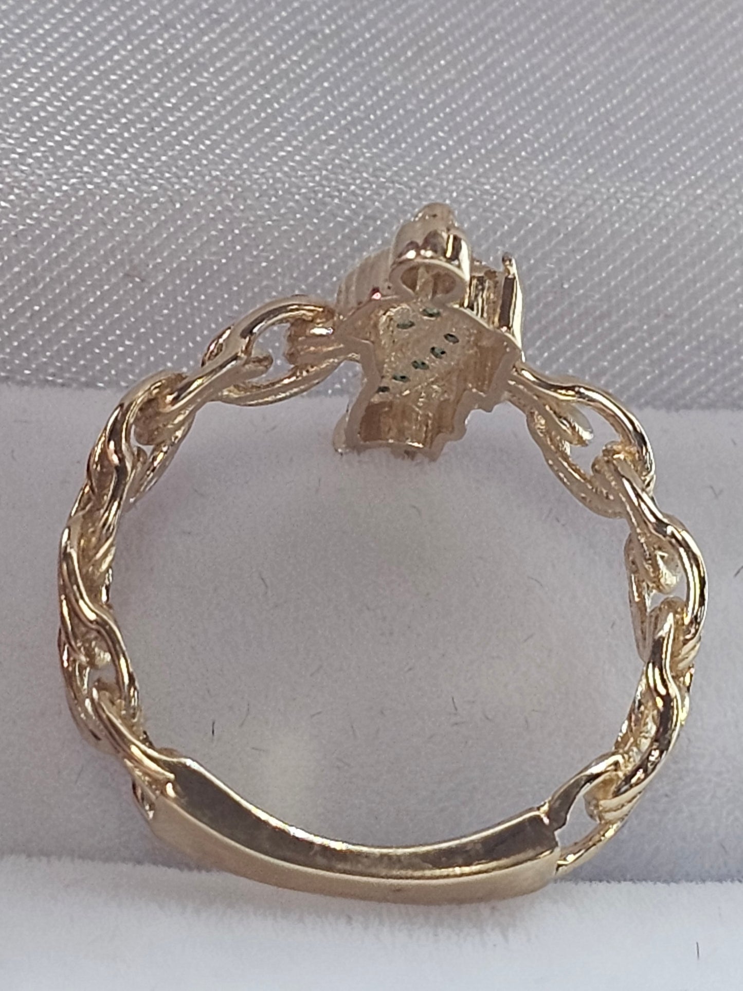 14K Gold St Jude Chino Link Ring - Anillo San Judas Oro 14k Tejido Chino #7