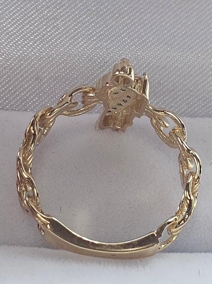 14K Gold St Jude Chino Link Ring - Anillo San Judas Oro 14k Tejido Chino #7