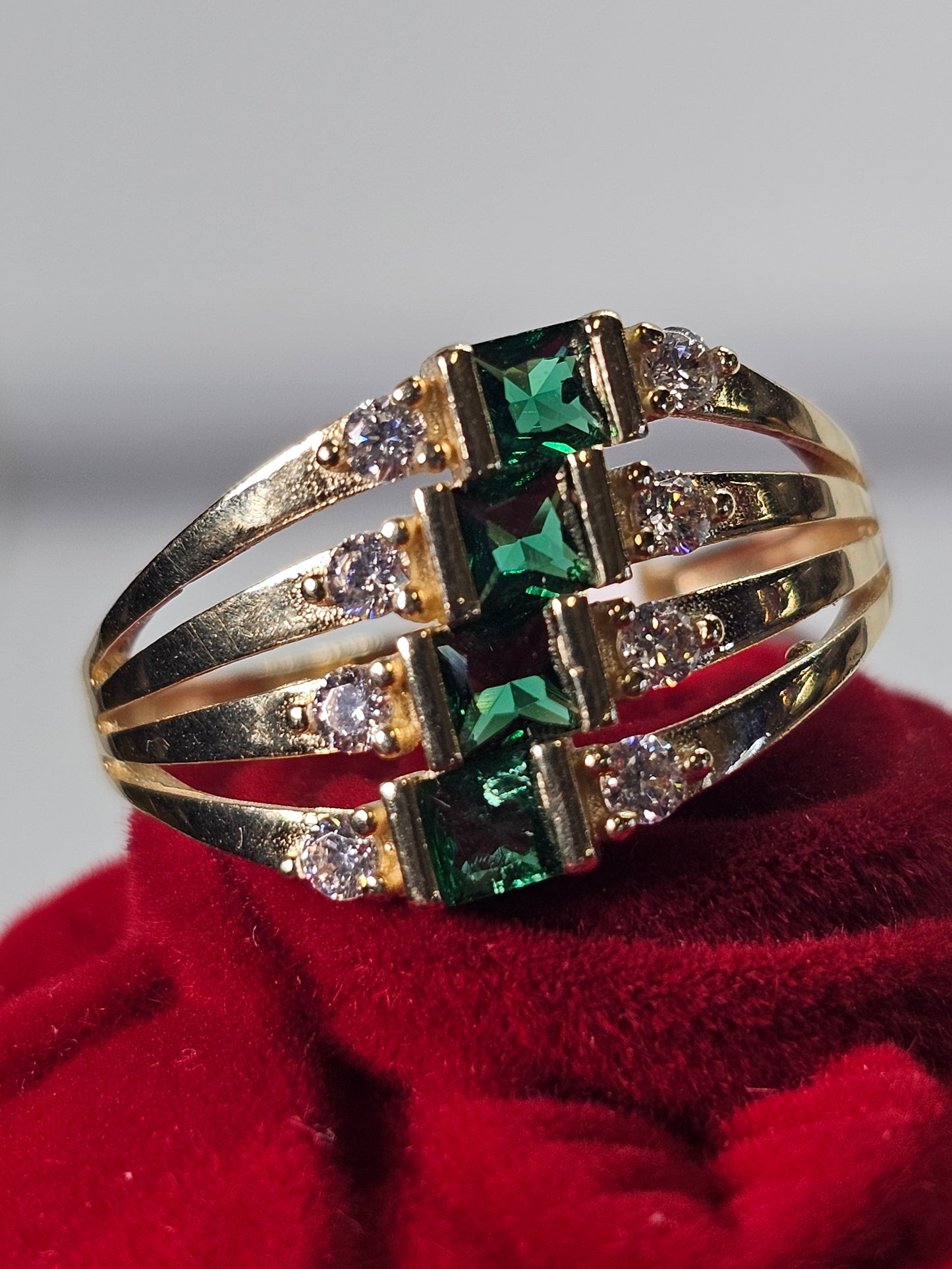 Anillo 4 bandas 14k solido