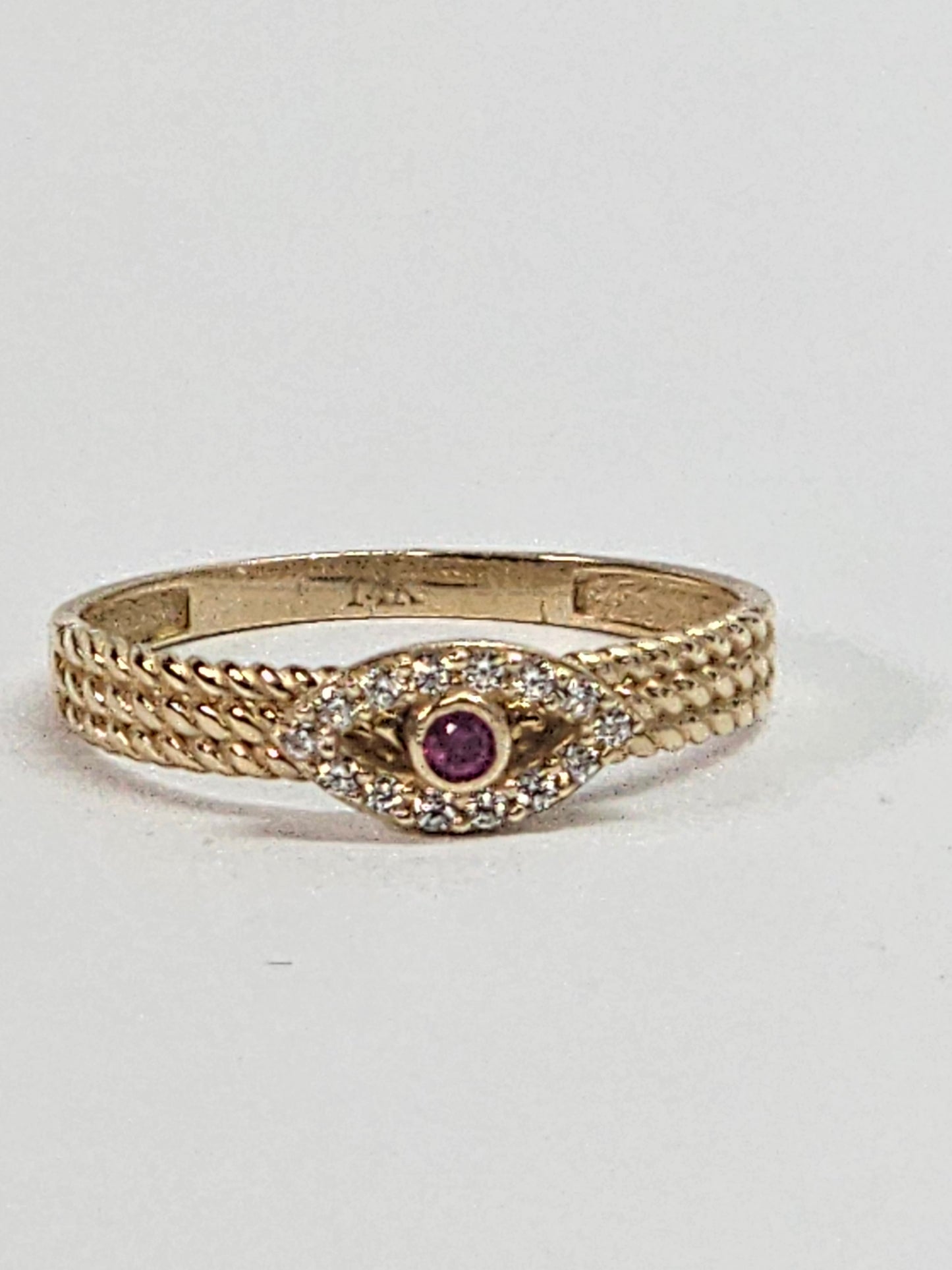 Anillo ojo turco de 14k