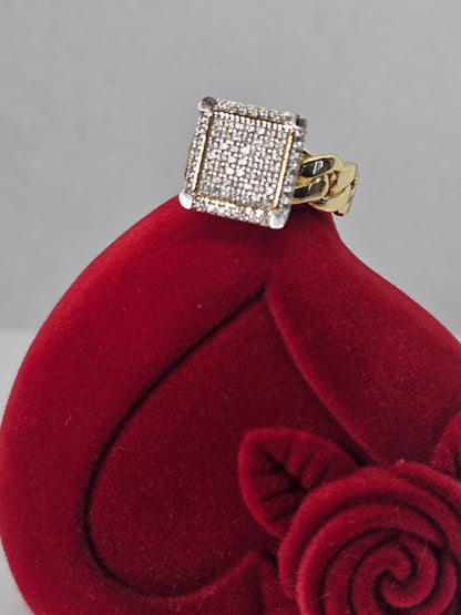 14K Gold Square Princess Ring - Anillo 14k Oro solido