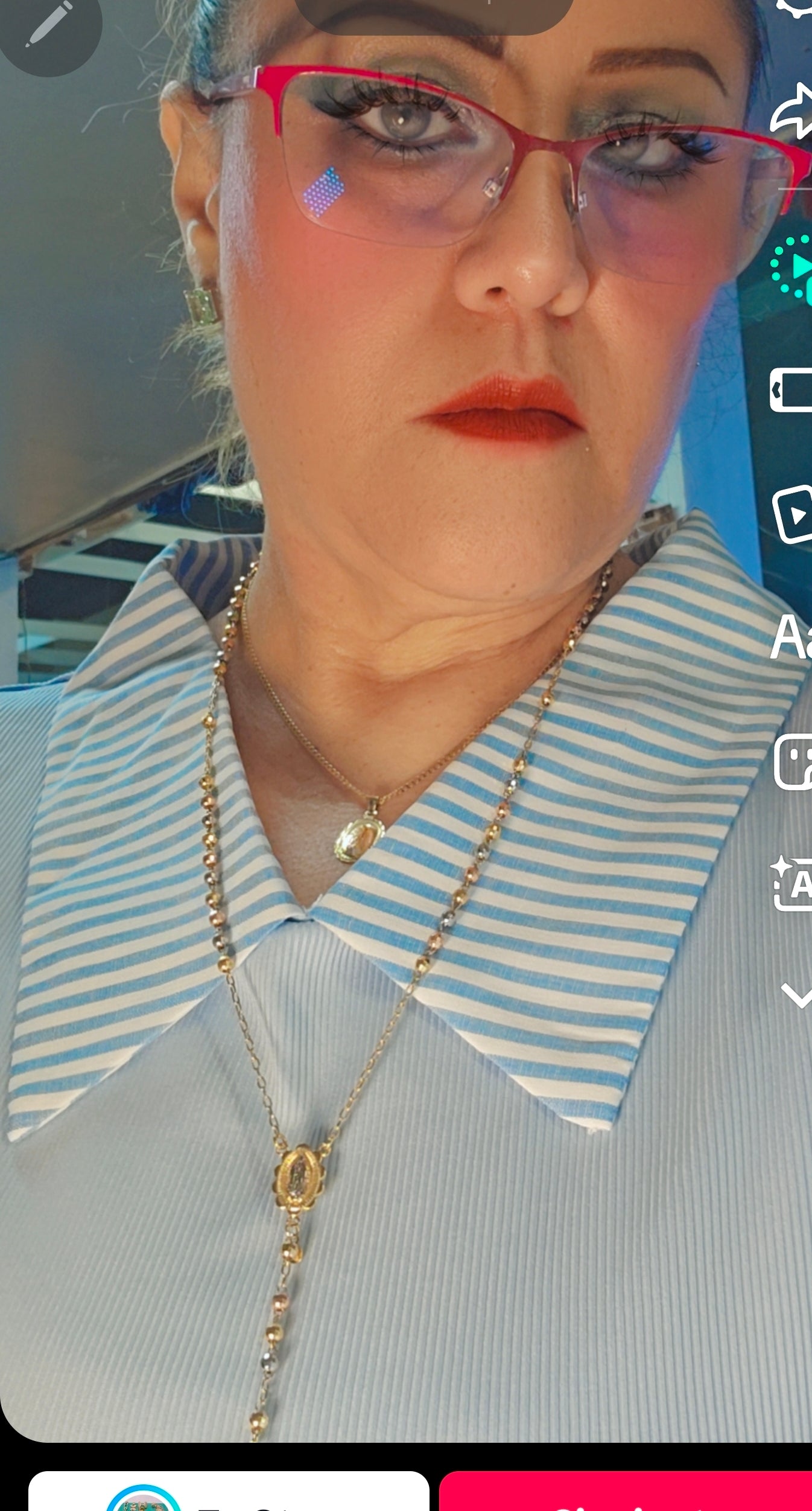 Rosario 3 tonos 14k oro 4mm