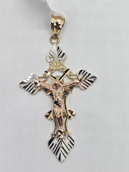 Dige Cruz 14k oro  3 Tonos