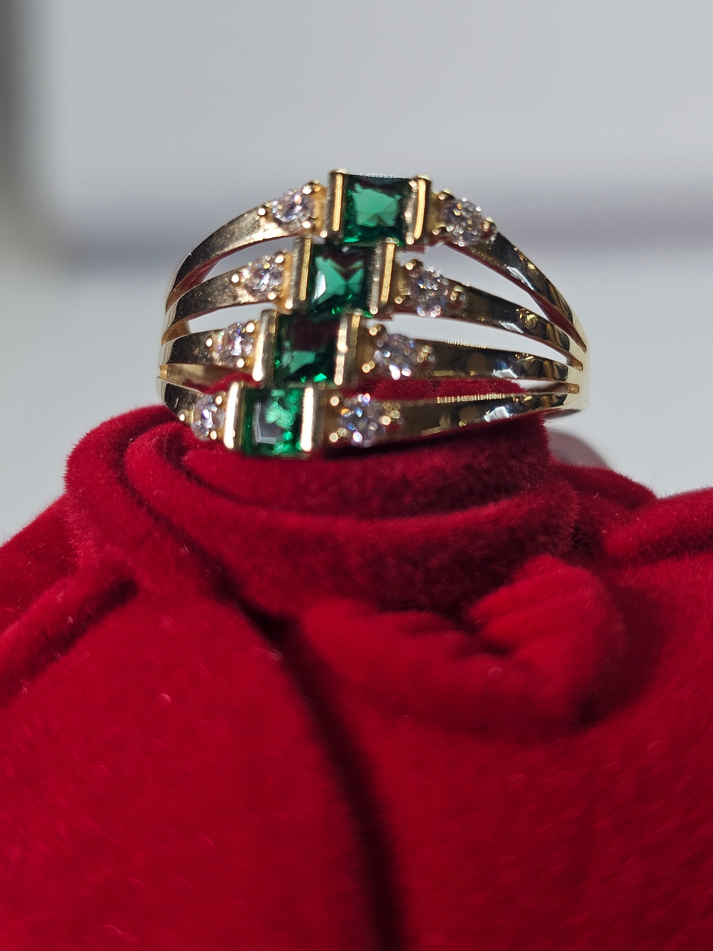 Anillo 4 bandas 14k solido