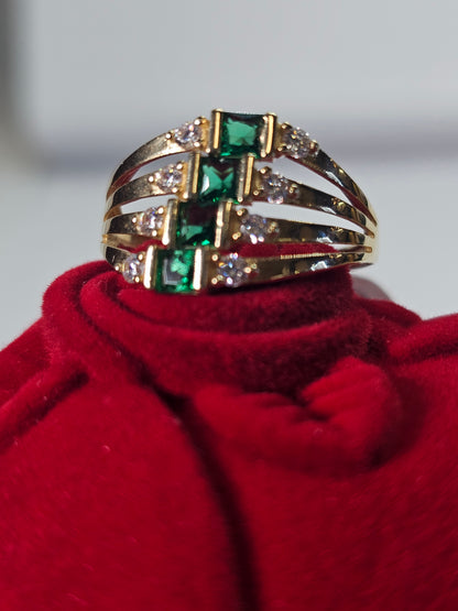 14K Gold 4-Band Ring - Anillo 4 bandas 14k solido