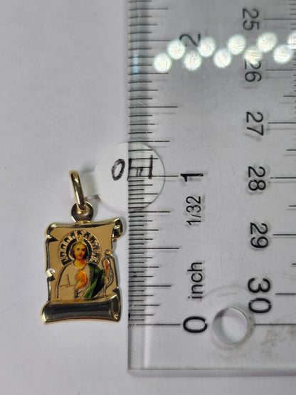 14K Gold St Jude Pendant - Dige San judas Tadeo 14k