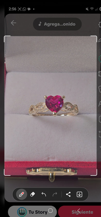 Anillo Corazón Infinito 14K