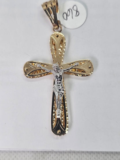 Dige Cruz 14k oro  3 Tonos