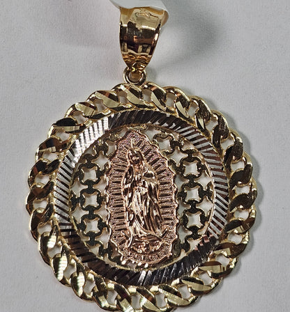 14K Gold Virgin Mary Pendant - Dige Virgen de Guadalupe 14K