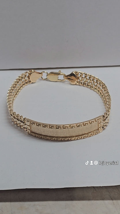 14K Gold ID Bracelet - Brazalete de 14K Oro Solido