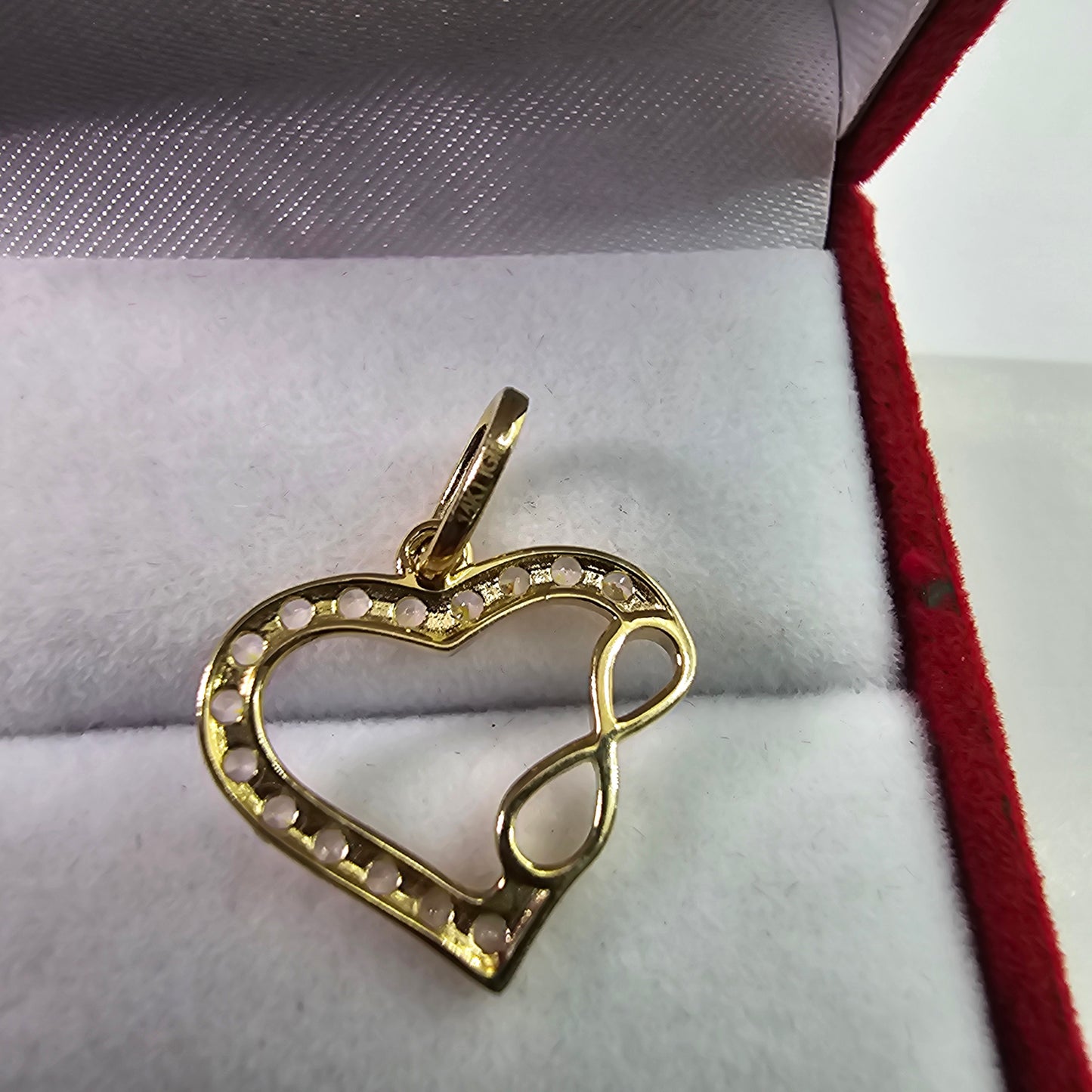 Corazón Con Infinito 14k Oro Cubic