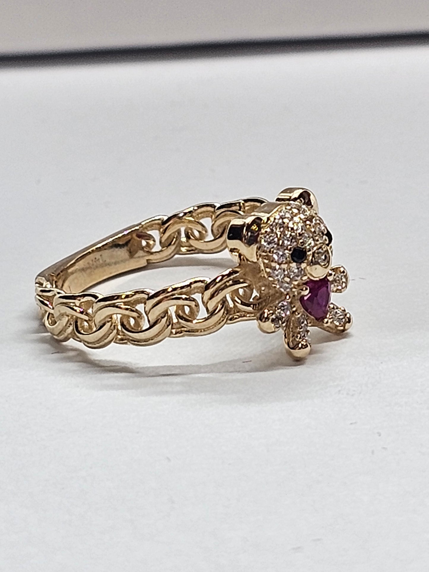 14k Gold Bear Ring #7 - Anillo De Osito 14k oro Solido #7