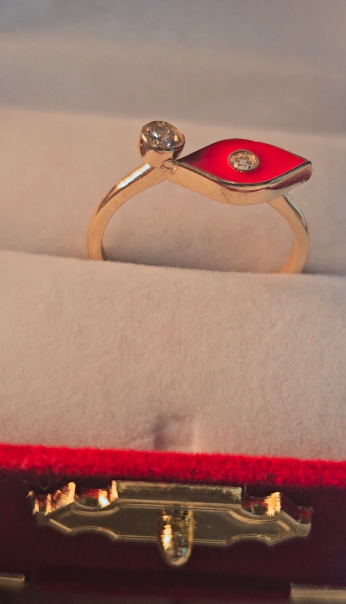 14K Gold Eye Ring - Anillo Ojo  14K Oro