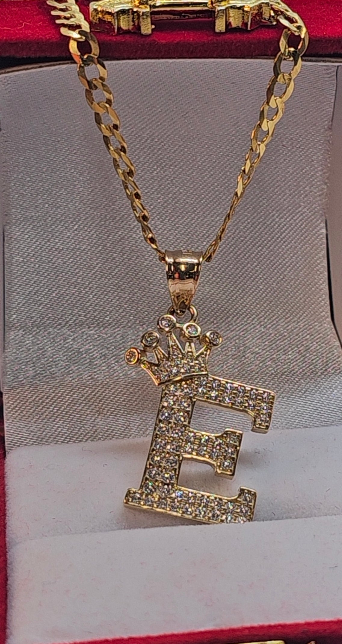 Letter 'E' Pendant 14k Gold - Dige Inicial 'E' Oro 14k CZ