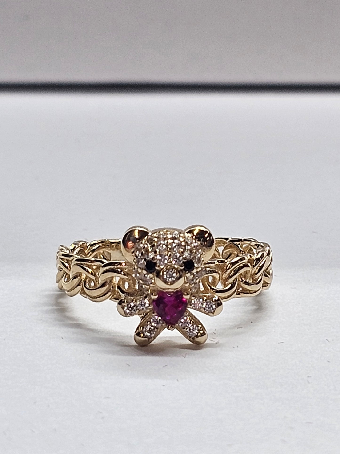 14k Gold Bear Ring #7 - Anillo De Osito 14k oro Solido #7