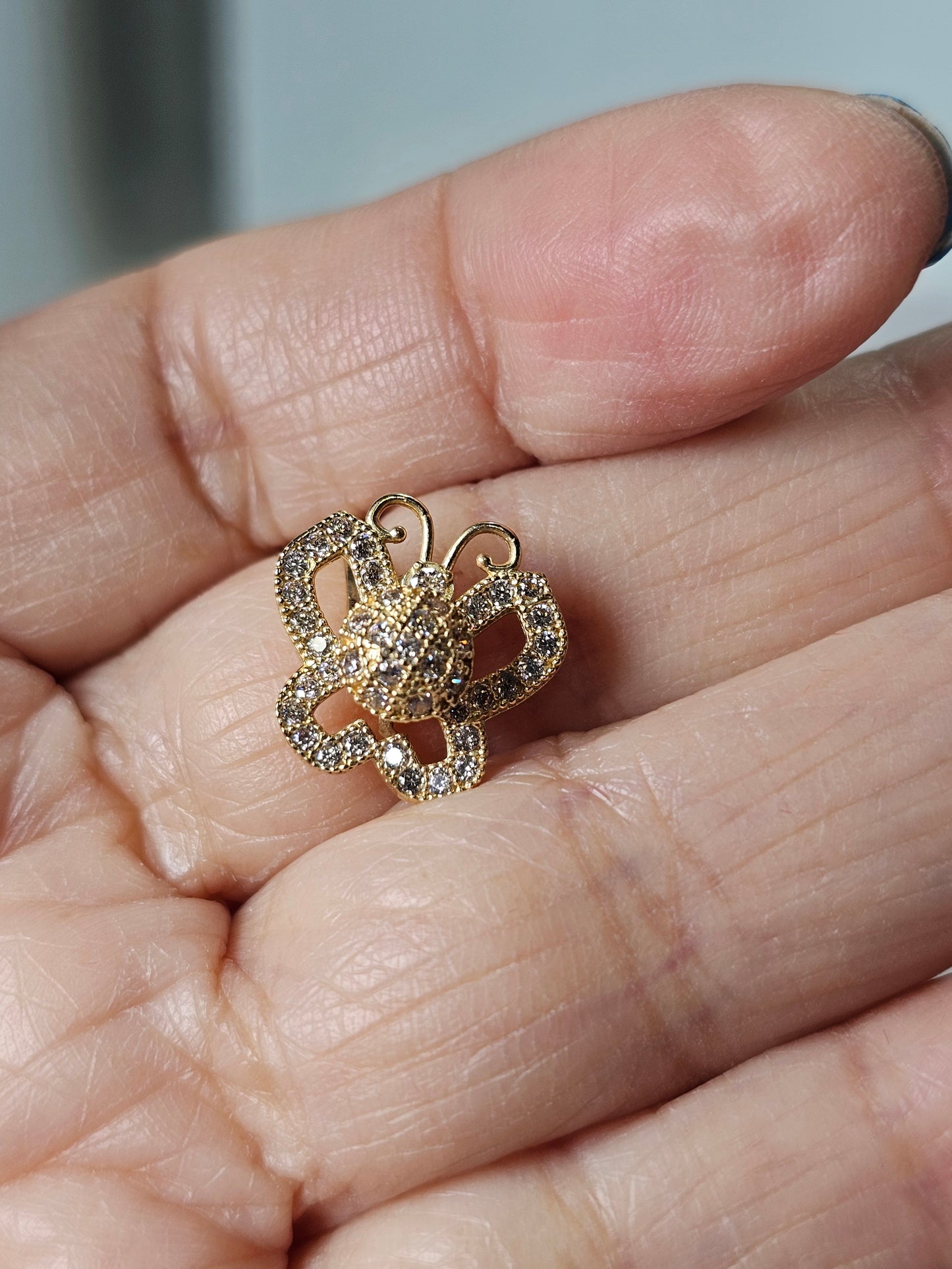 Anillo Giratorio mariposa 14k