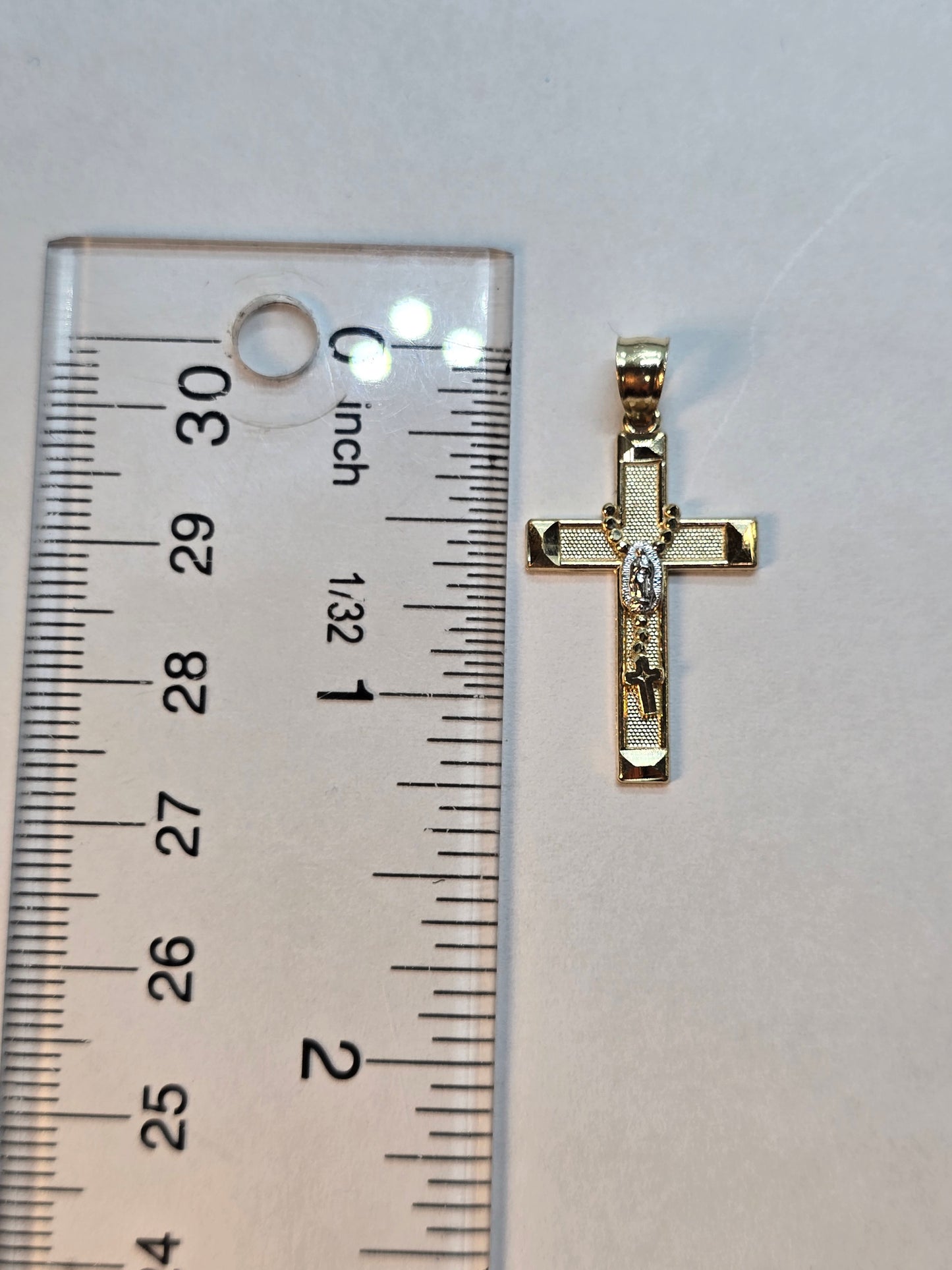 Dije Cruz Oro 14K con Rosario Integrado