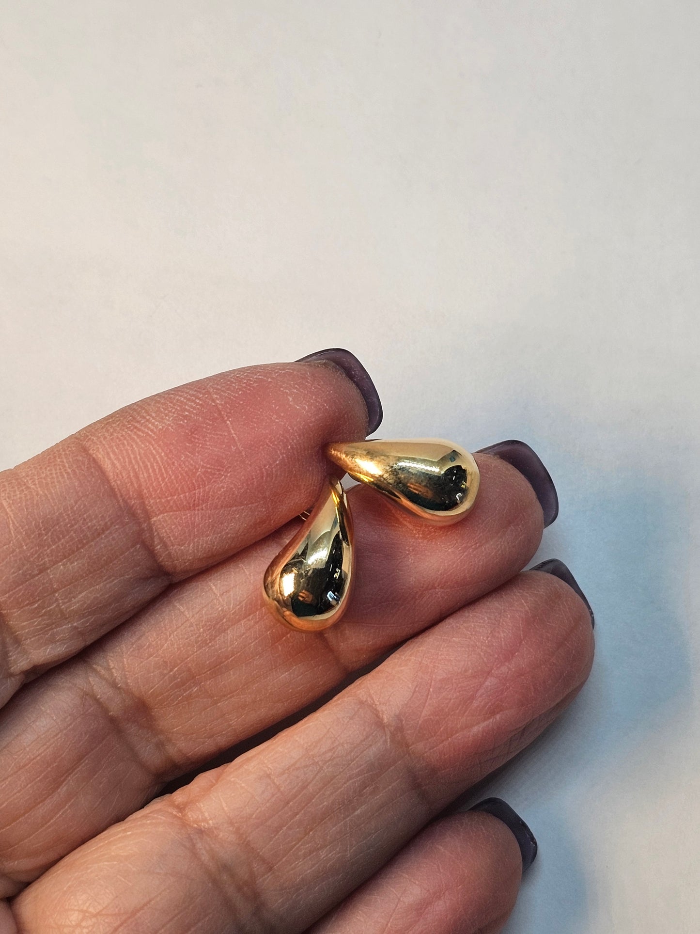 Aretes de Gota 14k Oro Italiano