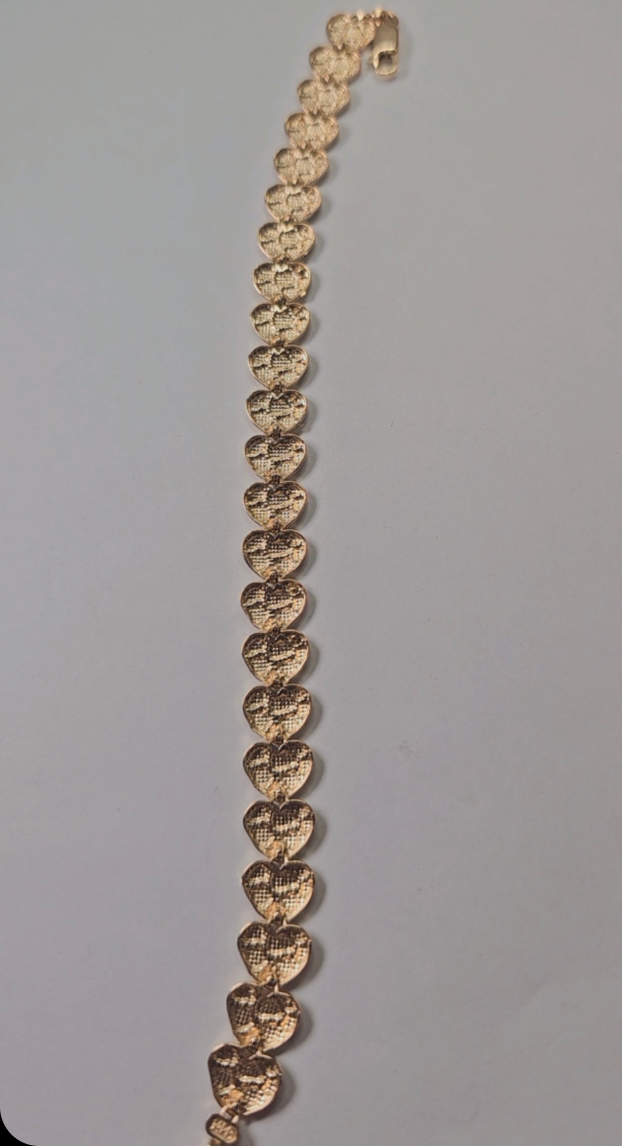 14K Gold Heart Nugget Bracelet - Brazalete Nugget Corazón 14K