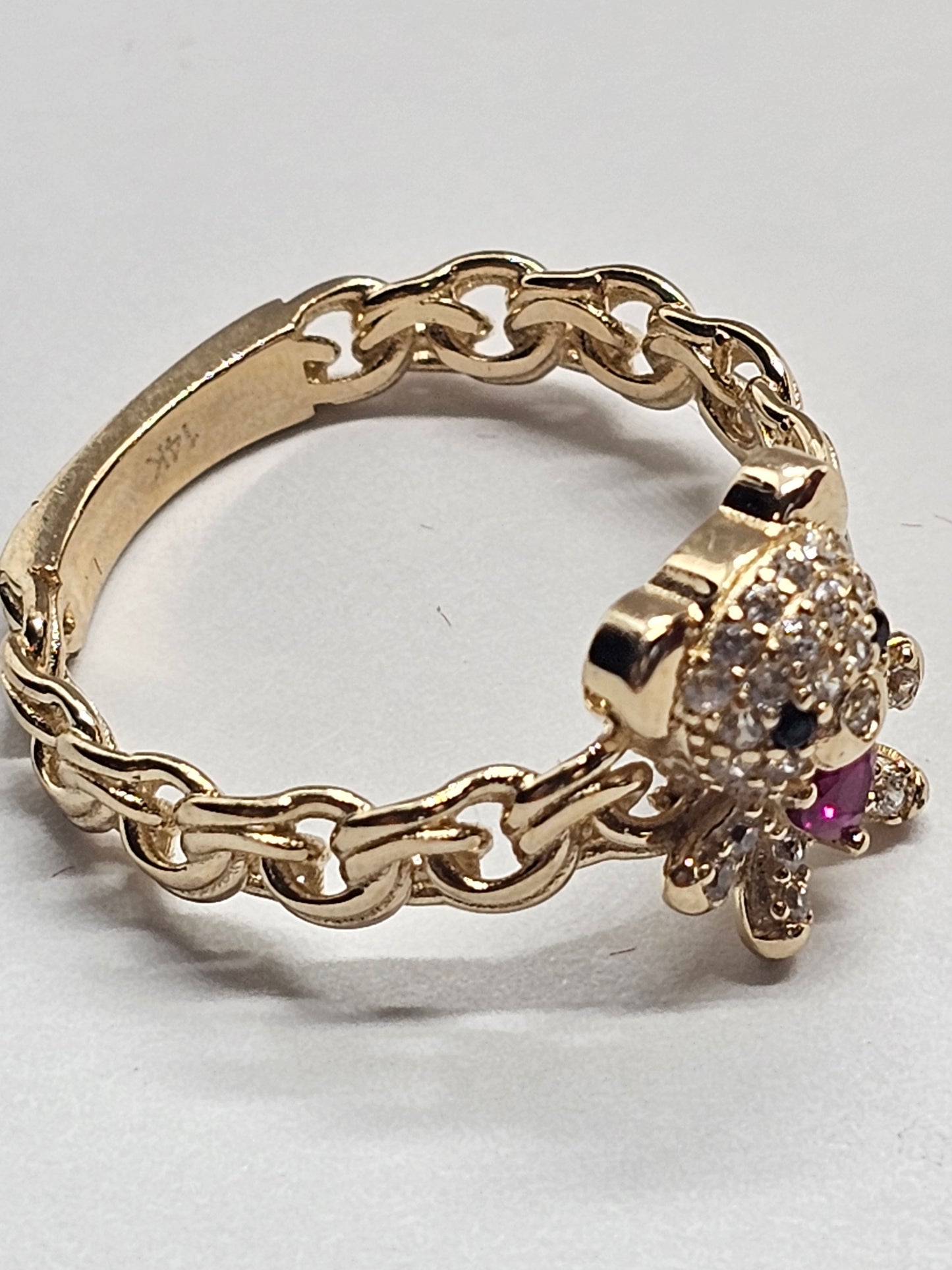 14k Gold Bear Ring #7 - Anillo De Osito 14k oro Solido #7