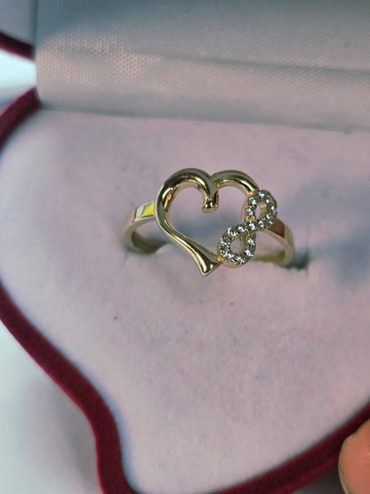 14K Gold Infinity w/Love Ring - Anillo Love con Infinito de 14k