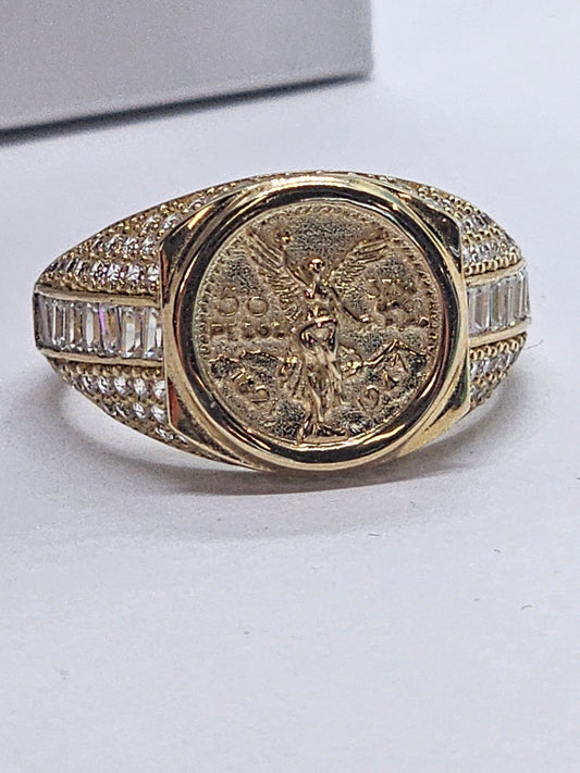 Anillo Hombre con Centenario Oro 14k #10.5