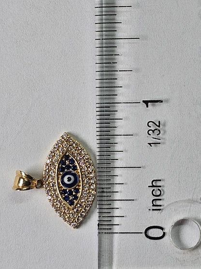 14K Gold Turkish Eye Pendant - Dige ojo turco 14k oro