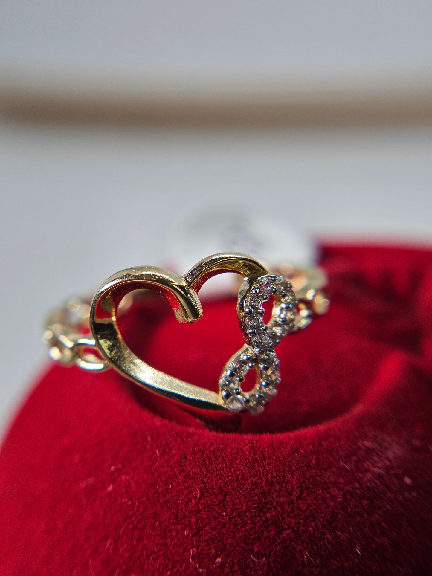 Anillo corazón infinito 14k