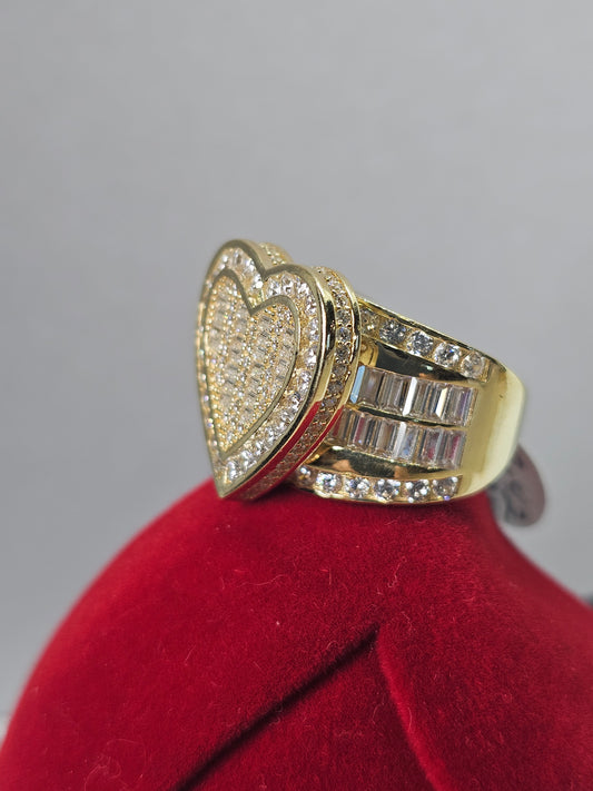 Anillo Princesa corazón 14k